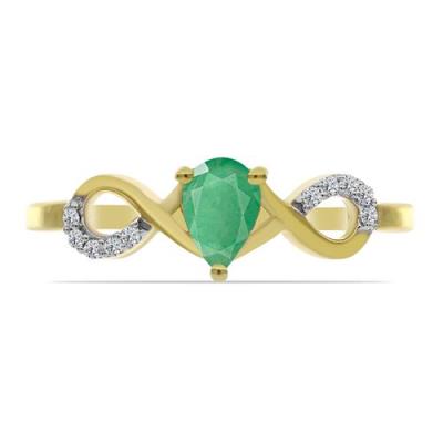 BUY NATURAL EMERALD TRANSPARENT GEMSTONE RING IN STERLING SILVER